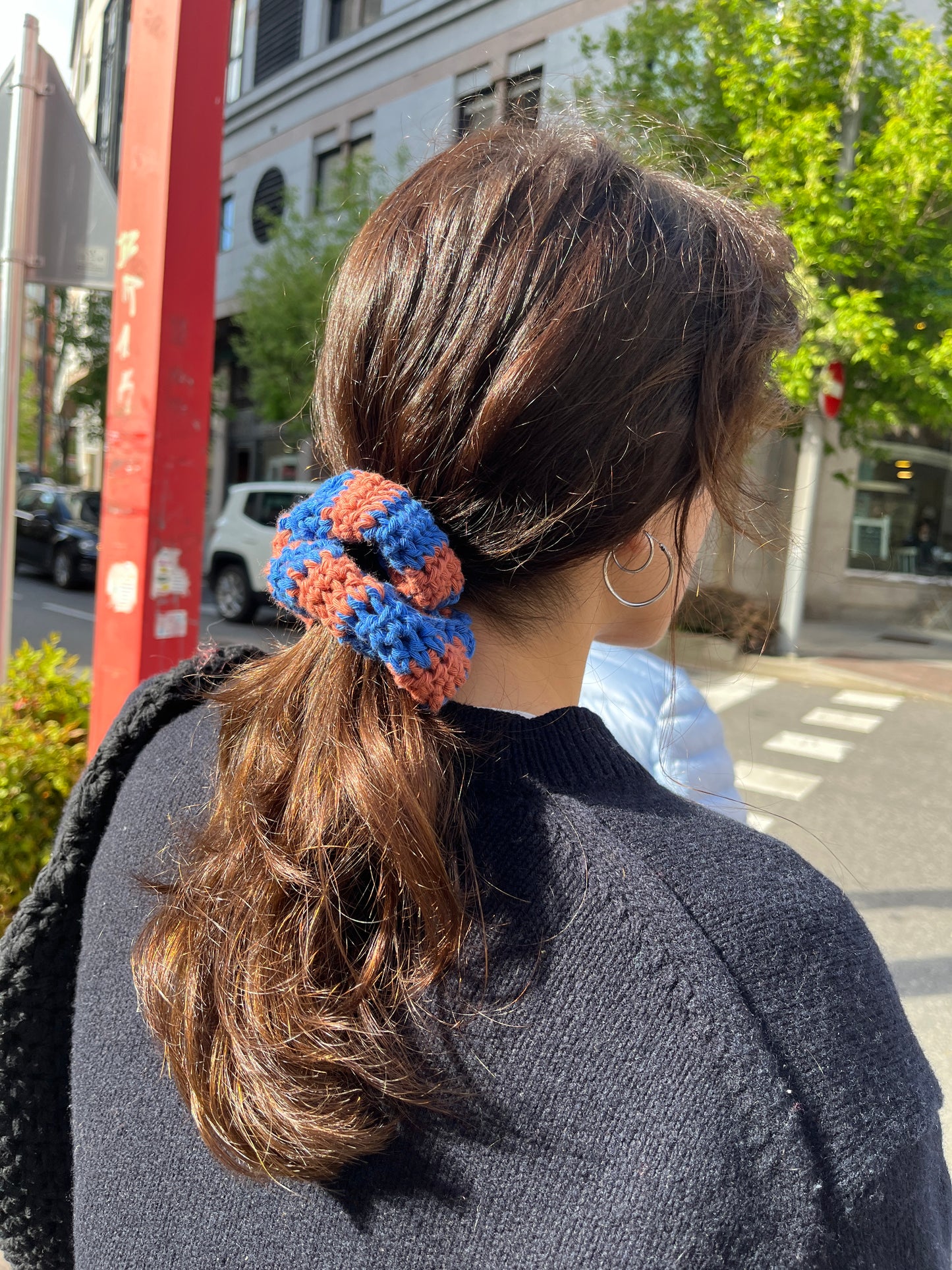 Cotton Striped Scrunchie